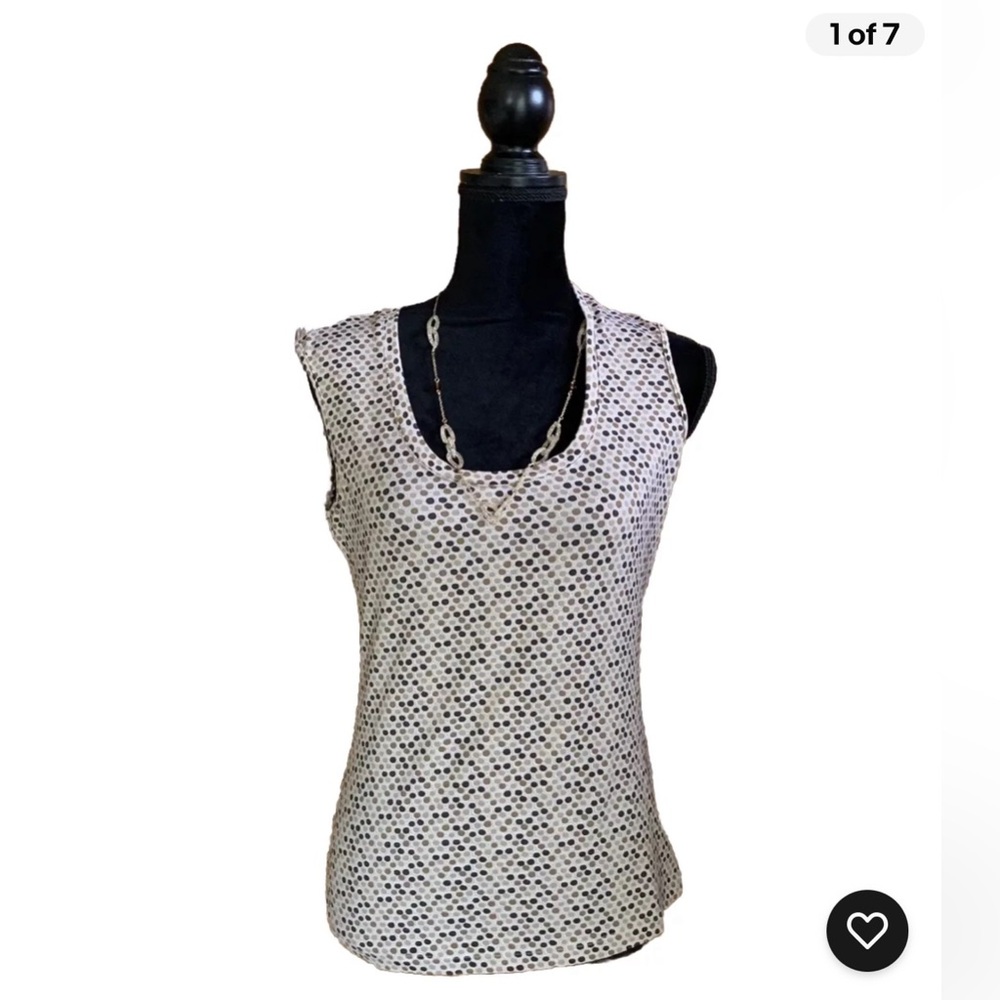 New York & Company Womens Shirt Size Small Shades of Brown Polka Dot Sleeveless
